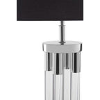Clear Acrylic Tubular Base Table Lamp with Black Shade