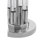 Clear Acrylic Tubular Base Table Lamp with Black Shade