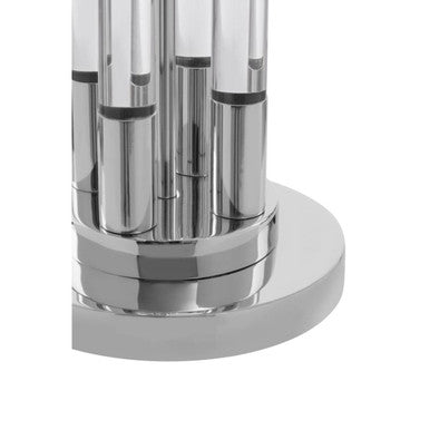 Clear Acrylic Tubular Base Table Lamp with Black Shade