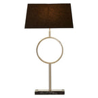 Black Stone and Nickel Table Lamp with Black Shade