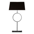 Black Stone and Nickel Table Lamp with Black Shade