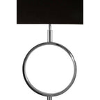Black Stone and Nickel Table Lamp with Black Shade