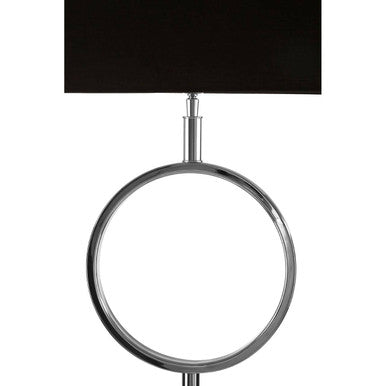 Black Stone and Nickel Table Lamp with Black Shade