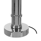 Nickel Tubular Base Table Lamp with Grey Shade
