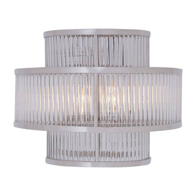3-Tier Nickel Finish Glass Wall Light
