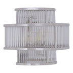 3-Tier Nickel Finish Glass Wall Light