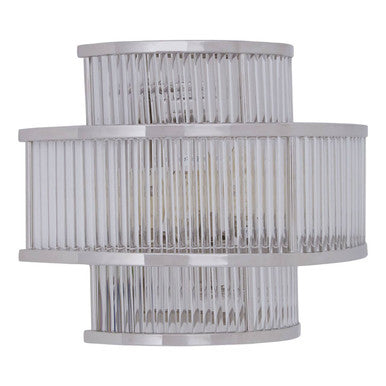 3-Tier Nickel Finish Glass Wall Light