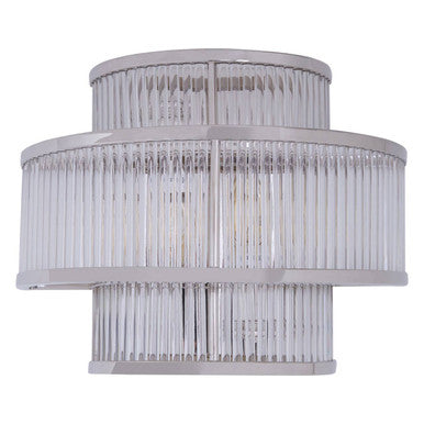 3-Tier Nickel Finish Glass Wall Light