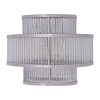 3-Tier Nickel Finish Glass Wall Light