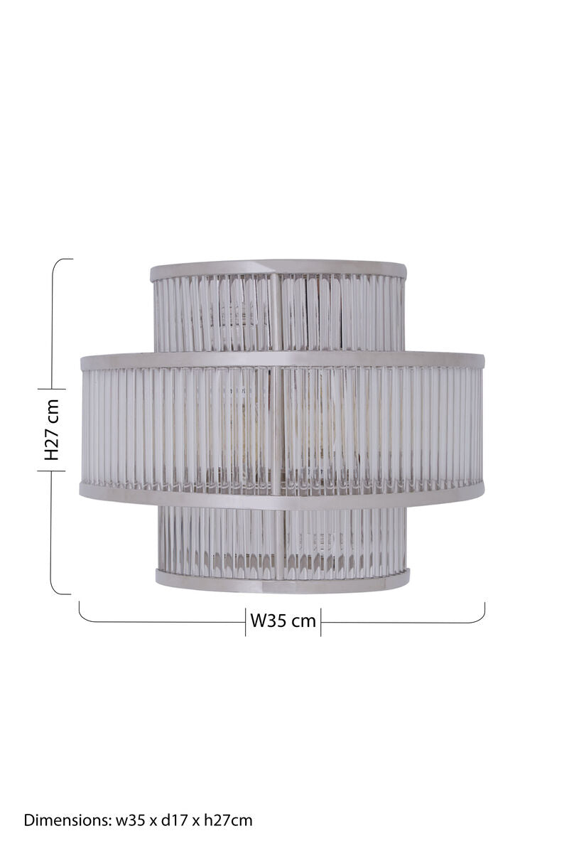 3-Tier Nickel Finish Glass Wall Light