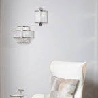 3-Tier Nickel Finish Glass Wall Light