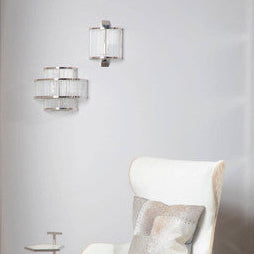 3-Tier Nickel Finish Glass Wall Light