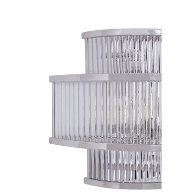 3-Tier Nickel Finish Glass Wall Light