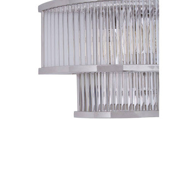 3-Tier Nickel Finish Glass Wall Light