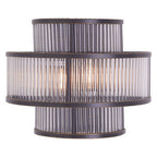 3-Tier Black Finish Glass Wall Light