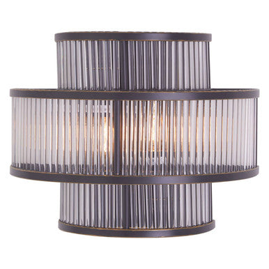 3-Tier Black Finish Glass Wall Light