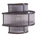 3-Tier Black Finish Glass Wall Light