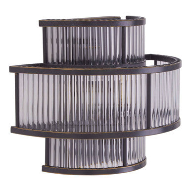 3-Tier Black Finish Glass Wall Light