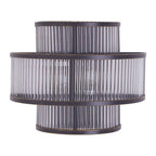 3-Tier Black Finish Glass Wall Light