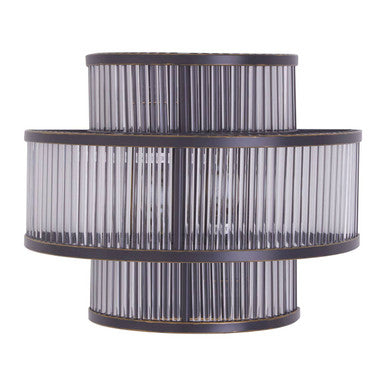 3-Tier Black Finish Glass Wall Light