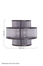 3-Tier Black Finish Glass Wall Light