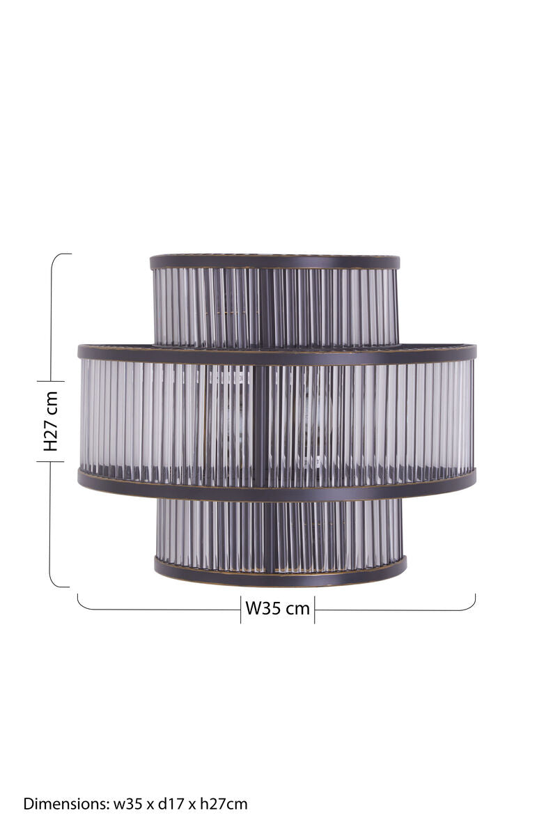 3-Tier Black Finish Glass Wall Light