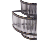 3-Tier Black Finish Glass Wall Light