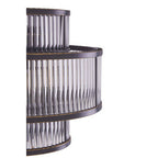 3-Tier Black Finish Glass Wall Light