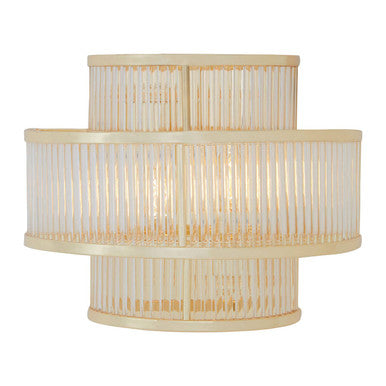 3-Tier Glass Wall Light with Warm Metallic Iron Frame