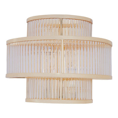 3-Tier Glass Wall Light with Warm Metallic Iron Frame