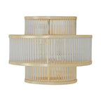 3-Tier Glass Wall Light with Warm Metallic Iron Frame