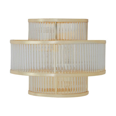3-Tier Glass Wall Light with Warm Metallic Iron Frame