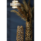 3-Tier Glass Wall Light with Warm Metallic Iron Frame