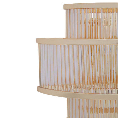 3-Tier Glass Wall Light with Warm Metallic Iron Frame