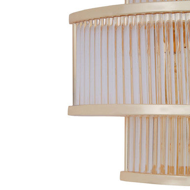 3-Tier Glass Wall Light with Warm Metallic Iron Frame