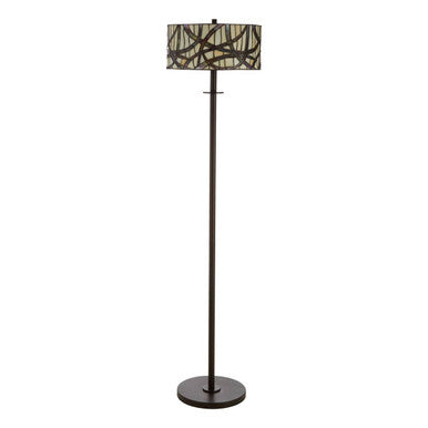 Bronze Branch Pattern Stained Glass Floor Lamp