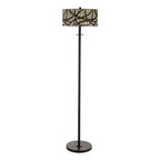 Bronze Branch Pattern Stained Glass Floor Lamp