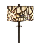 Bronze Branch Pattern Stained Glass Floor Lamp