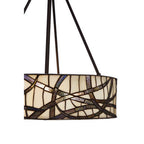 Bronze Branch Pattern Art Glass Pendant Light