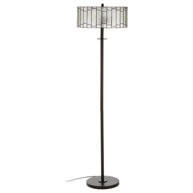 Bronze Geometric Art Glass Floor Lamp