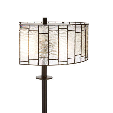 Bronze Geometric Art Glass Floor Lamp