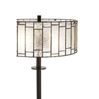 Bronze Geometric Art Glass Floor Lamp