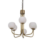 Silver Iron 6-Arm Chandelier with Clear Glass Shades