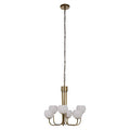 Silver Iron 6-Arm Chandelier with Clear Glass Shades