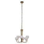 Silver Iron 6-Arm Chandelier with Clear Glass Shades