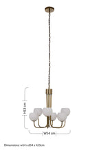 Silver Iron 6-Arm Chandelier with Clear Glass Shades