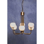 Silver Iron 6-Arm Chandelier with Clear Glass Shades