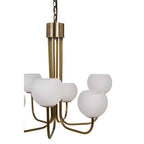 Silver Iron 6-Arm Chandelier with Clear Glass Shades
