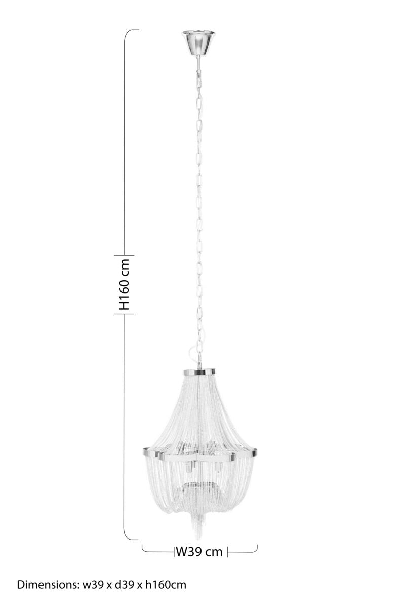 6-Light Chrome Chain Chandelier