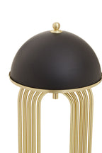 Black Open-Frame Table Lamp with Gold Swivel Joint